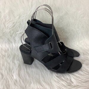 Arche Black Leather Ankle Wrap Farage High Heel Sandals EU 40 US 9